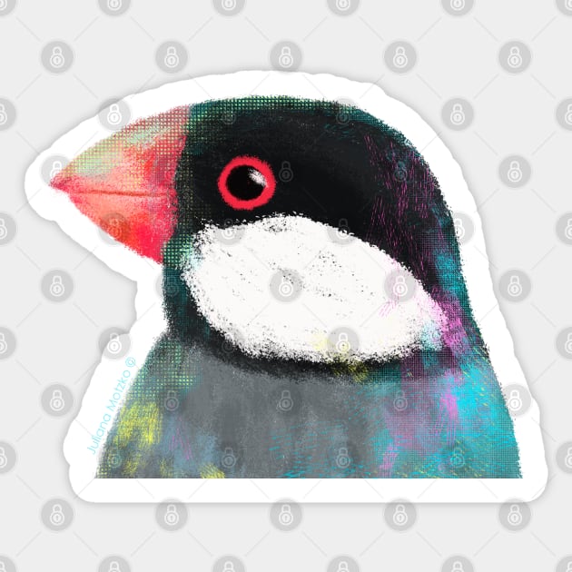 Java Sparrow Bird Sticker by julianamotzko